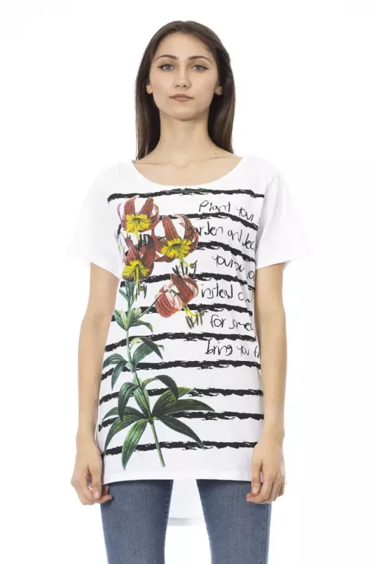 White Cotton Women T-Shirt sold by Lord & Taylor