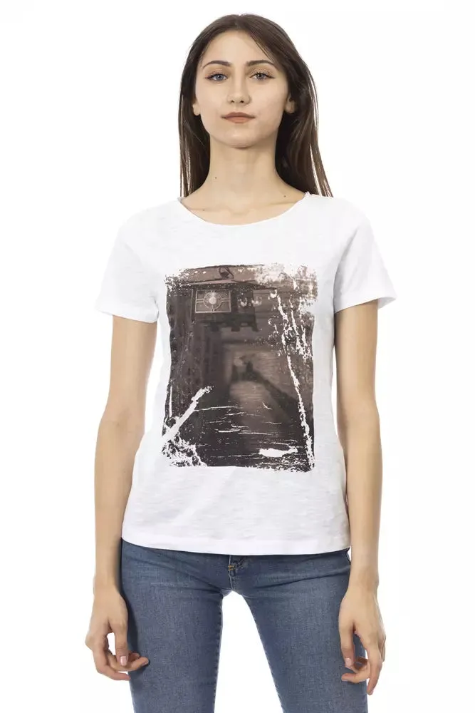 White Cotton Women T-Shirt sold by Lord & Taylor