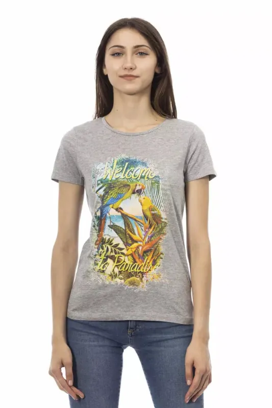 Gray Cotton Women T-Shirt sold by Lord & Taylor