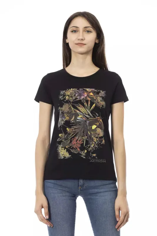 Black Cotton Women T-Shirt sold by Lord & Taylor