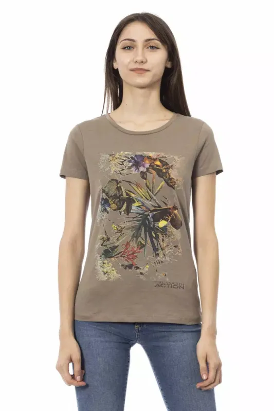 Brown Cotton Women T-Shirt sold by Lord & Taylor
