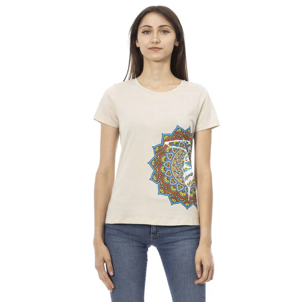 Beige Cotton Women T-Shirt sold by Lord & Taylor