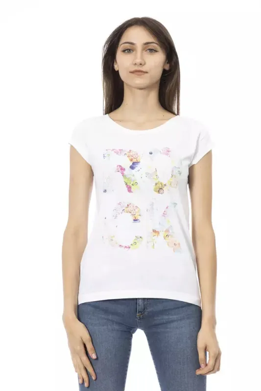 White Cotton Women T-Shirt sold by Lord & Taylor