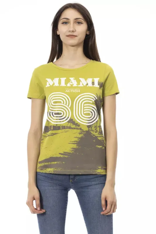 Green Cotton Women T-Shirt sold by Lord & Taylor
