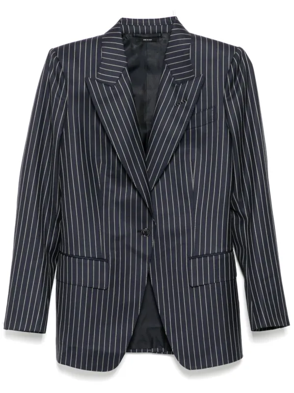 Pinstripe single-breasted blazer sold by Lord & Taylor
