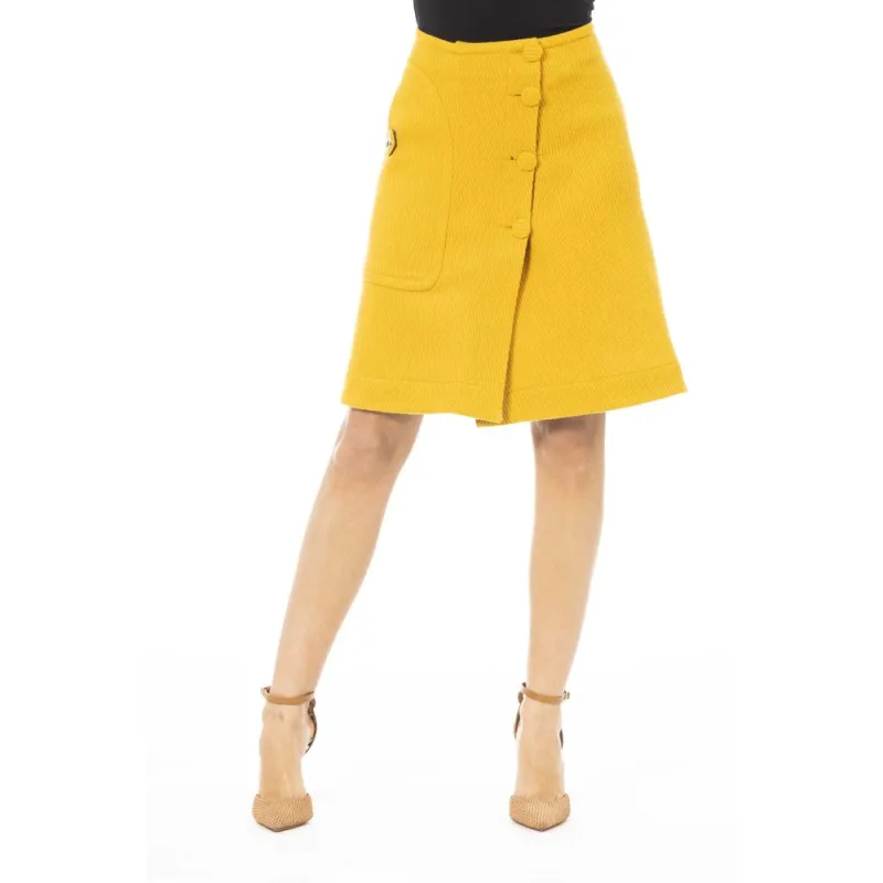 Yellow Wool Women Skirt sold by Lord & Taylor