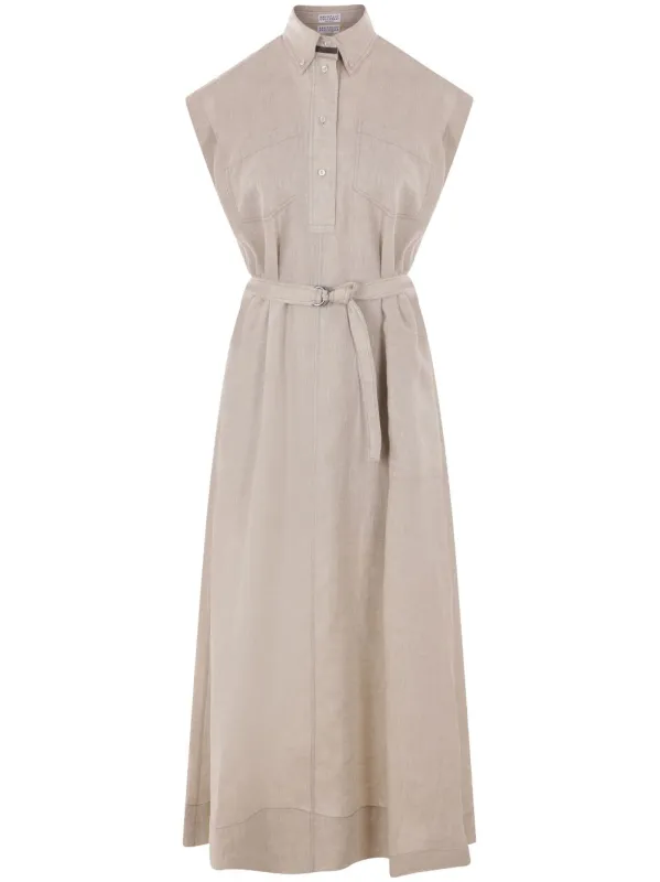 Long linen dress made by Brunello Cucinelli