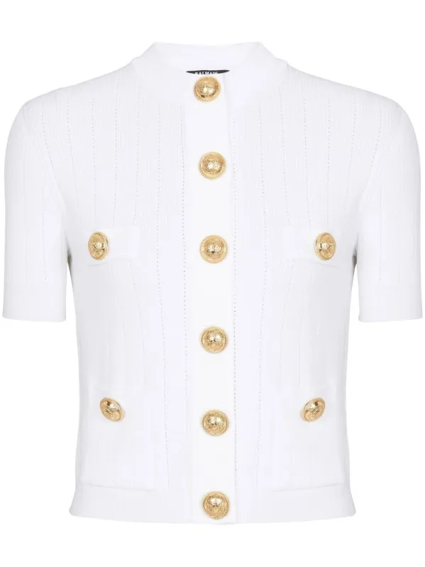 4-pocket Knitted Cardigan made by Balmain