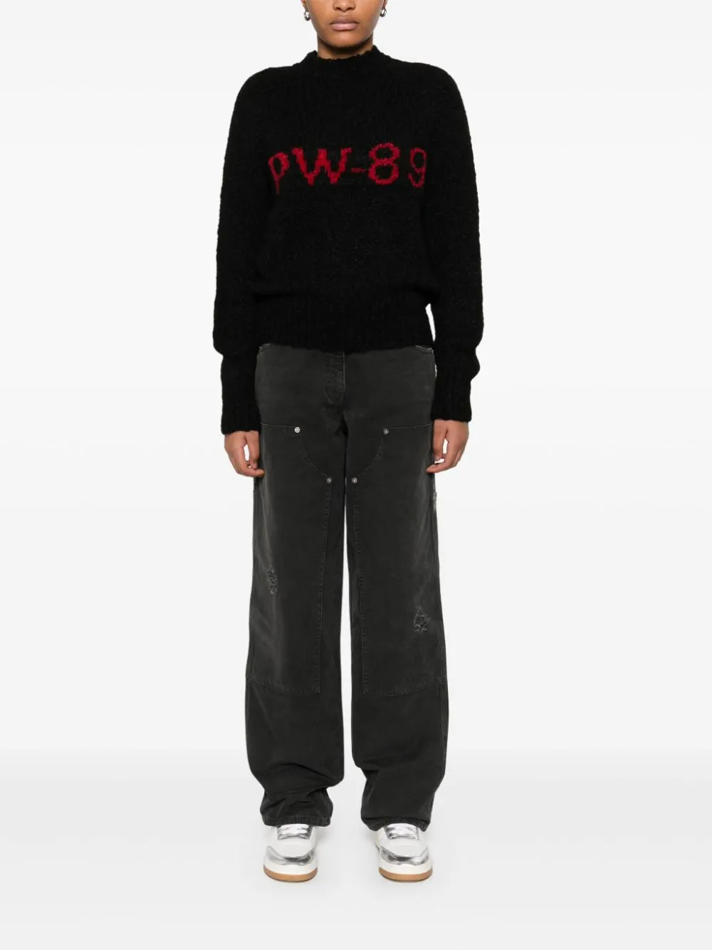 Jeans with distressed effect and front patches sold by Lord & Taylor product image thumbnail 3