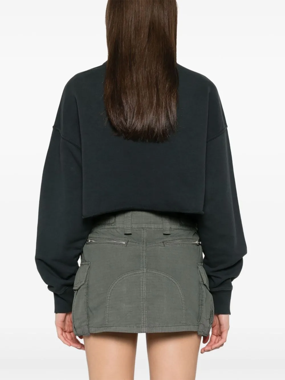 Cropped Cotton Sweatshirt with Crystals on the Front sold by Lord & Taylor product image thumbnail 2