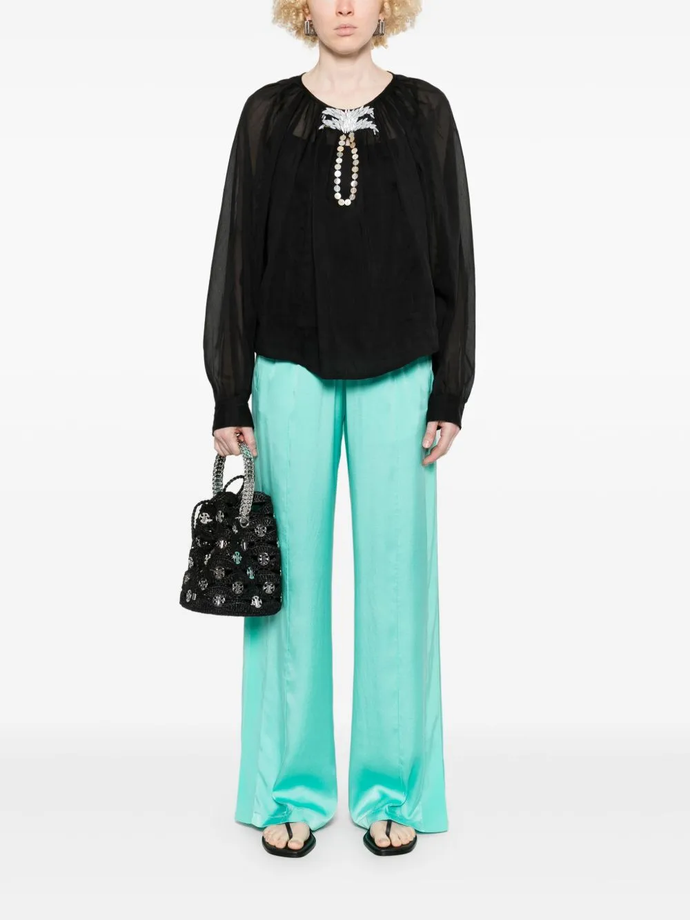 Satin trousers sold by Lord & Taylor product image thumbnail 5