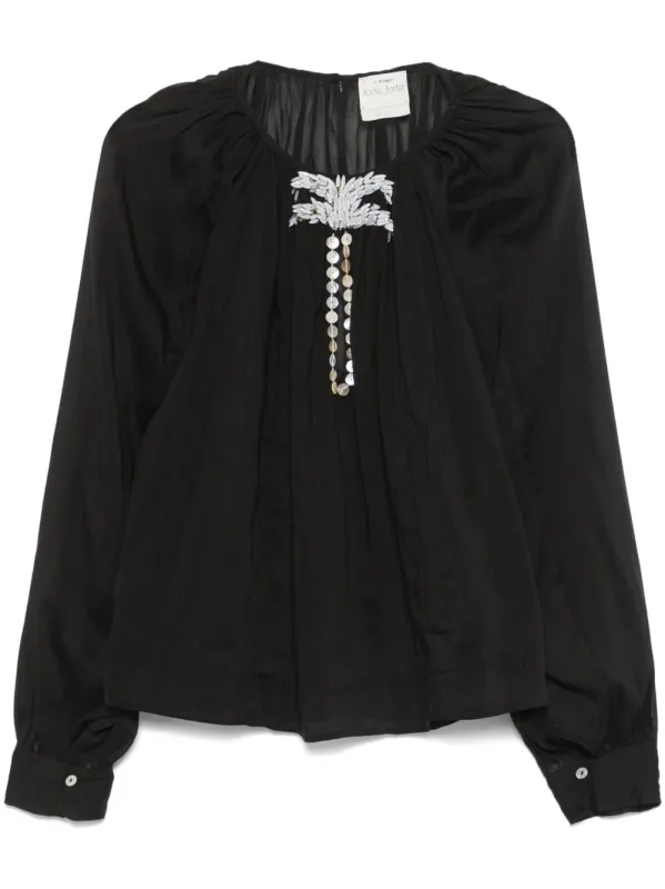 Bead-embellished blouse made by Forte Forte