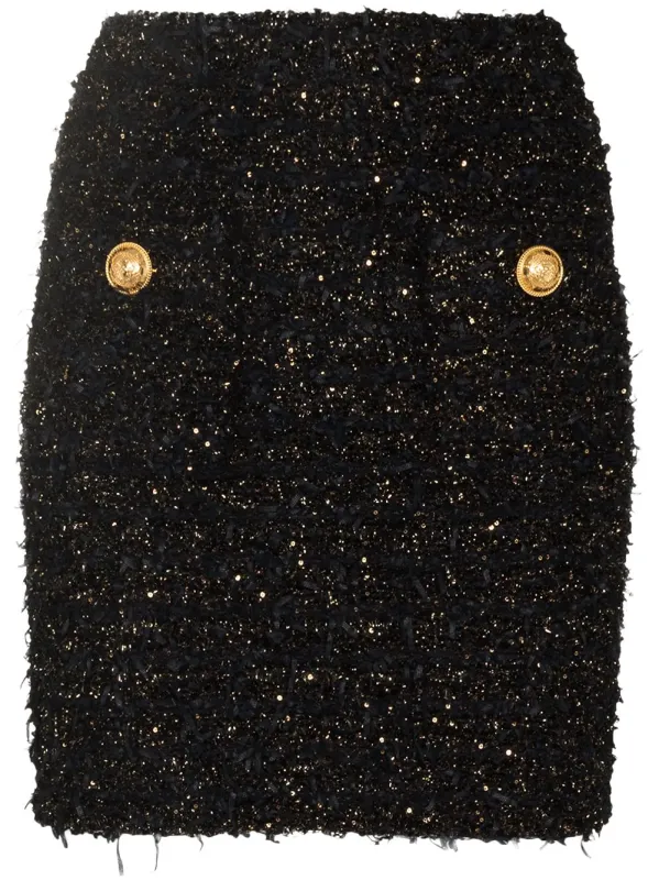high-rise tweed miniskirt sold by Lord & Taylor