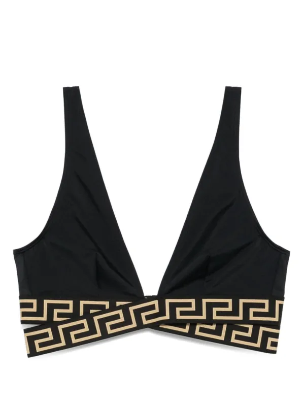 Greca print bikini top made by Versace