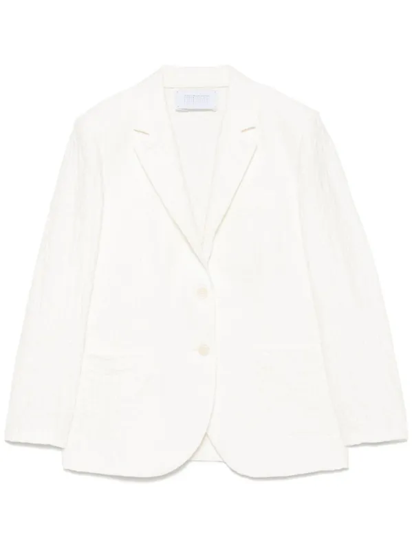 Crinkled shoulder-pads blazer sold by Lord & Taylor