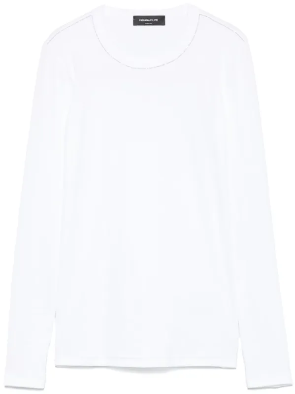 T-shirt With Diamond Thread Detail made by Fabiana Filippi
