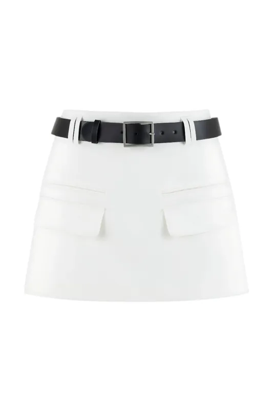 Leather Belted Mini Skirt sold by Lord & Taylor