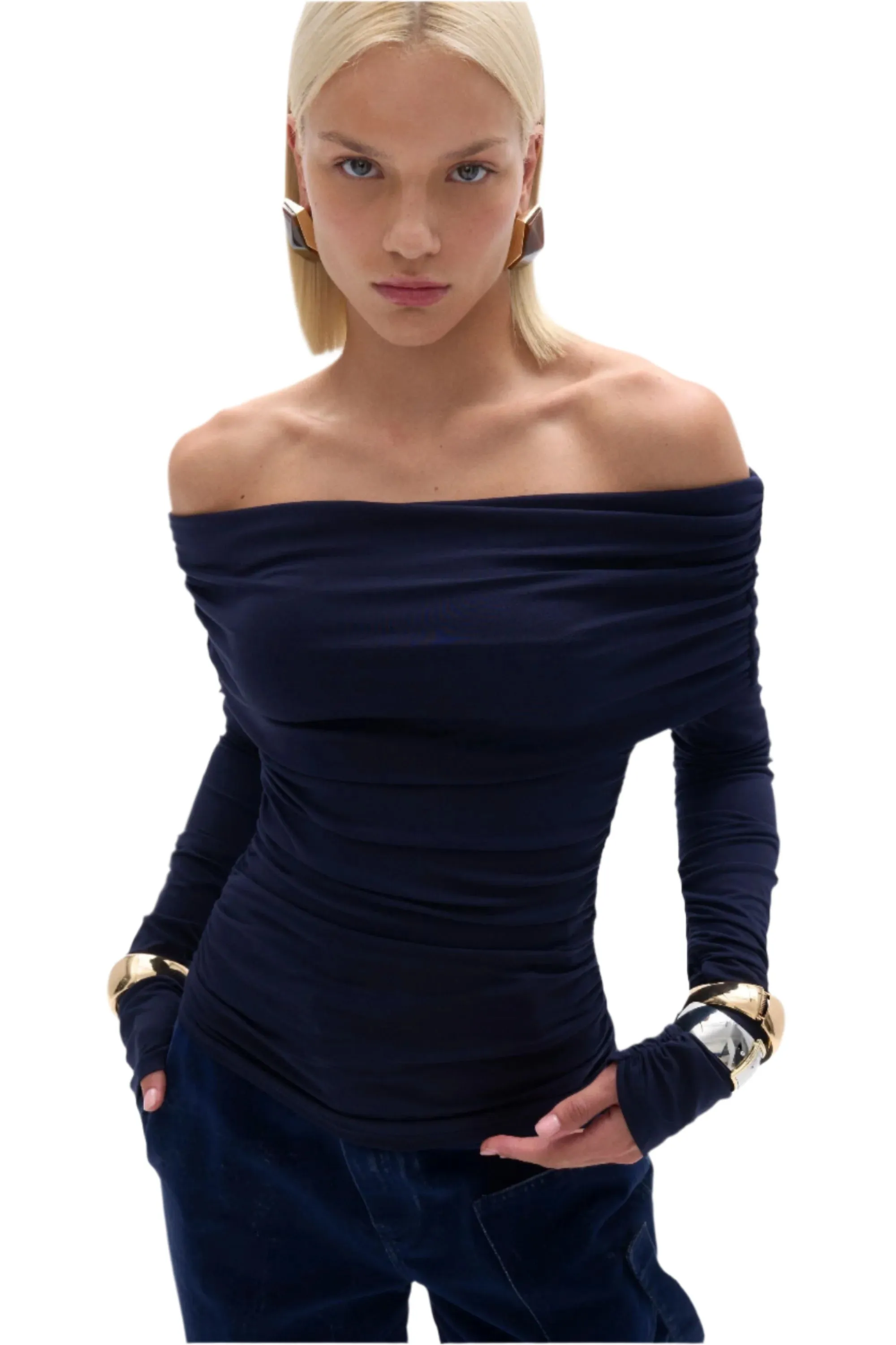 Off Shoulder Blouse with Ruffle Detail sold by Lord & Taylor product image thumbnail 2