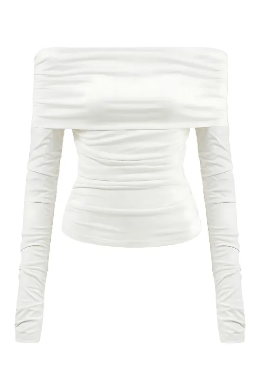 Off Shoulder Blouse with Ruffle Detail sold by Lord & Taylor
