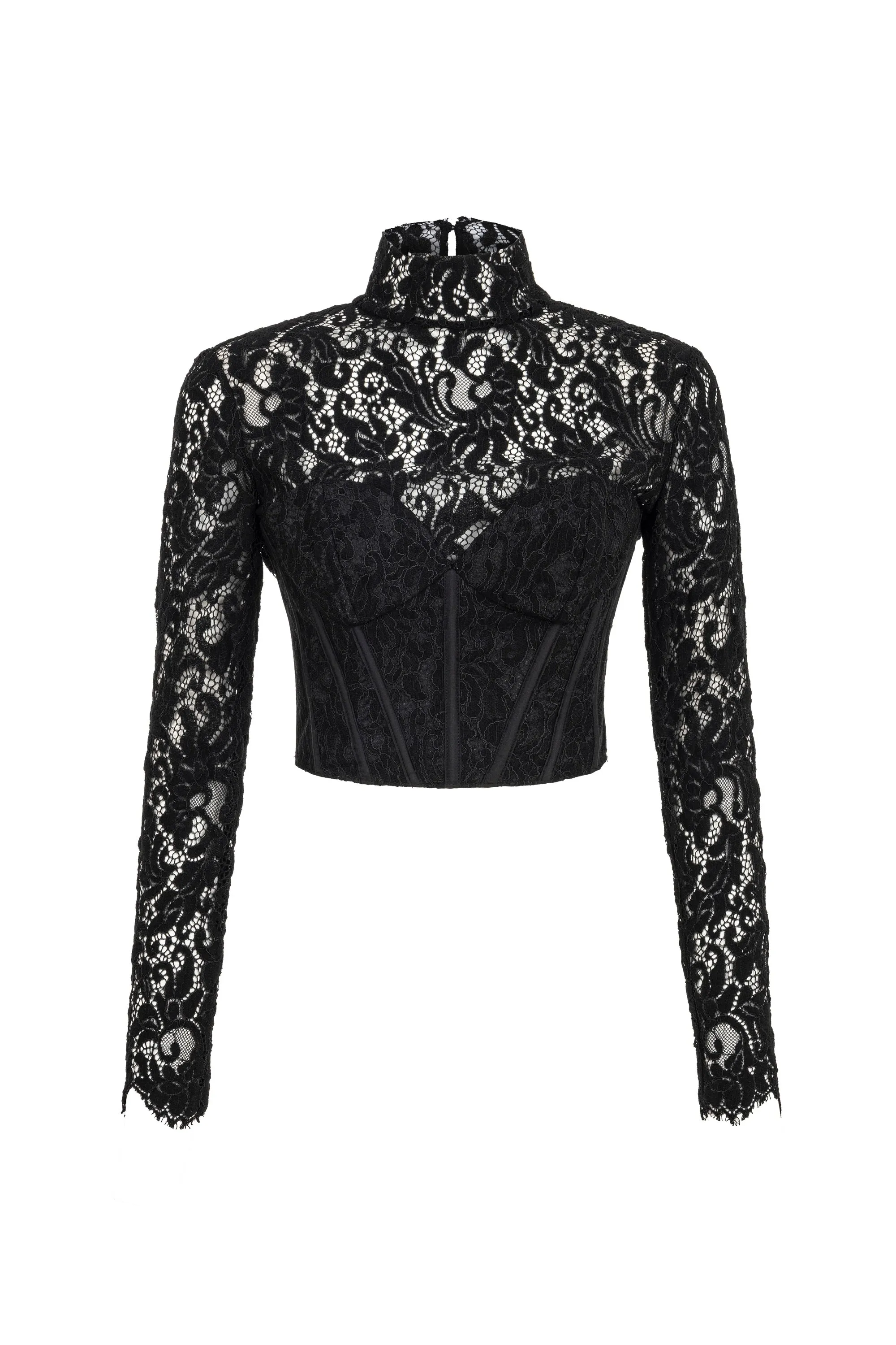 Corset-Look Lace Blouse sold by Lord & Taylor