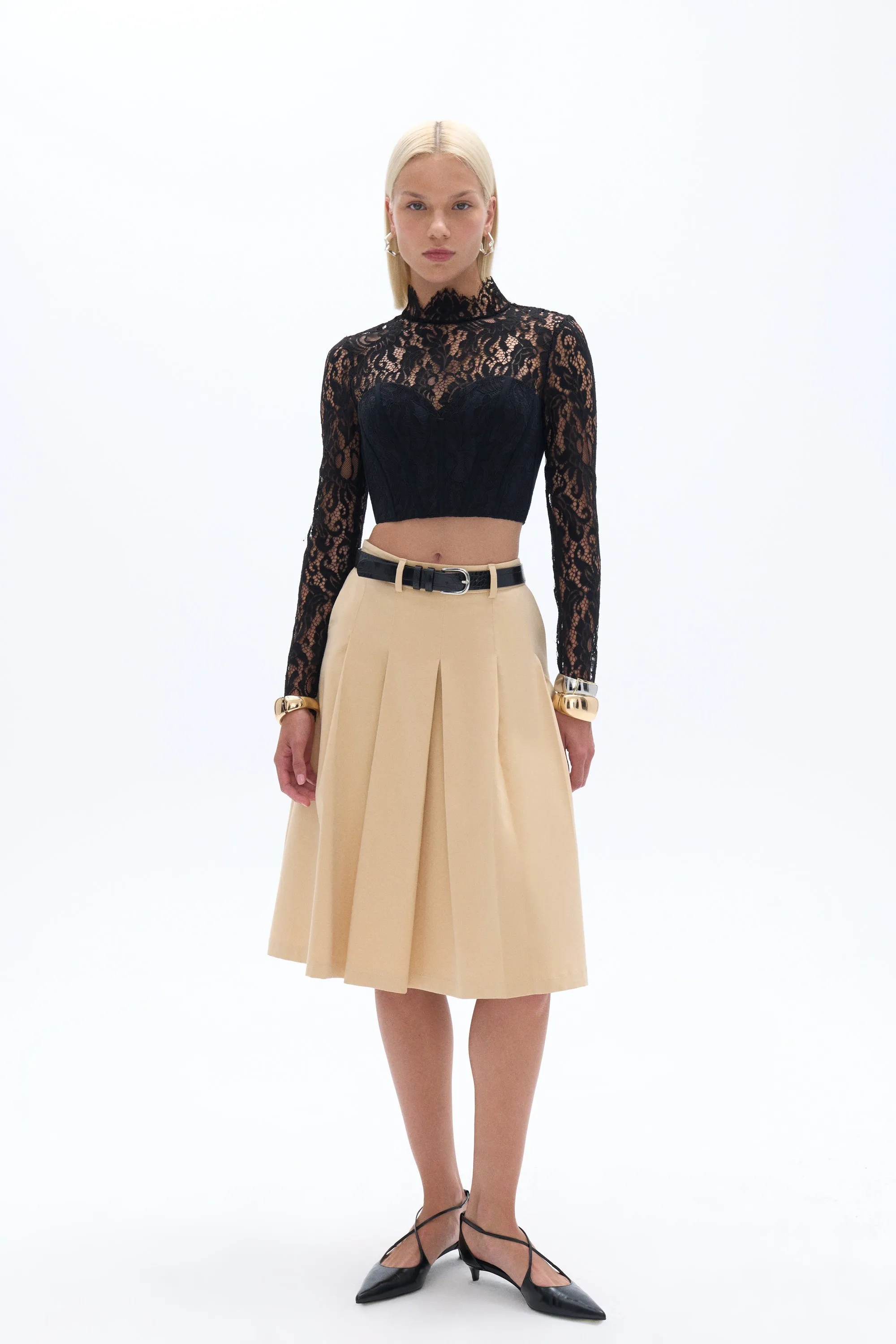 Corset-Look Lace Blouse sold by Lord & Taylor product image thumbnail 4