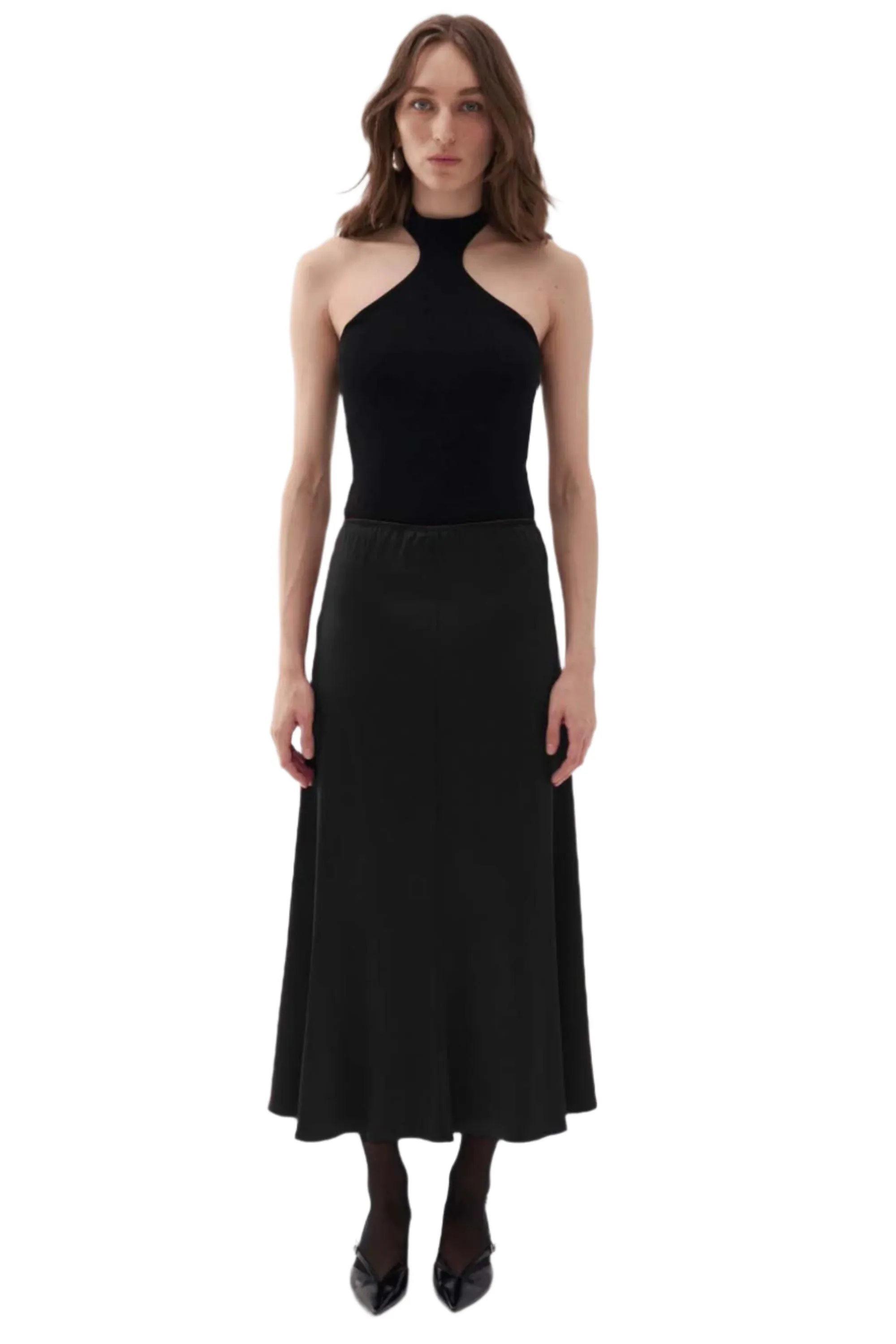 Elastic Waist Midi Skirt sold by Lord & Taylor product image thumbnail 2