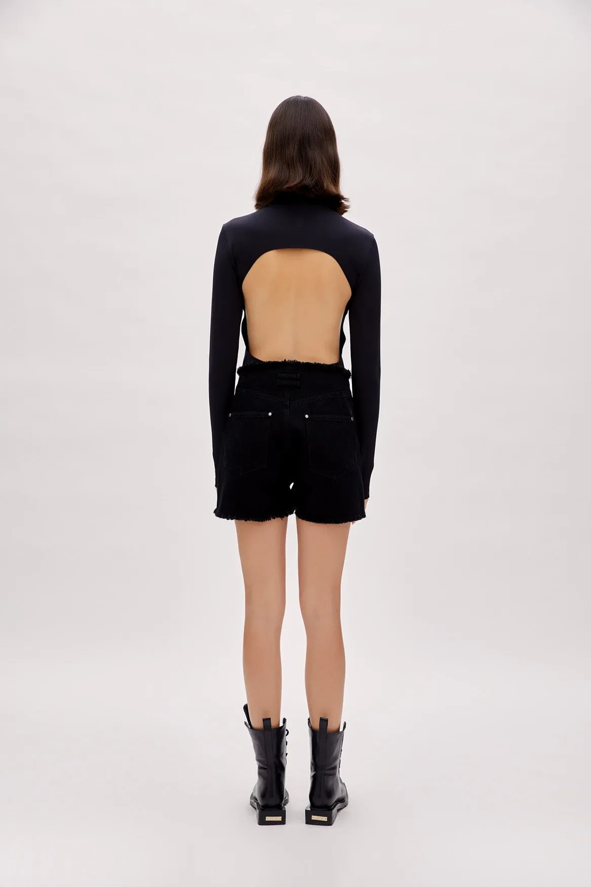 High Waist Denim Shorts - Black sold by Lord & Taylor product image thumbnail 4