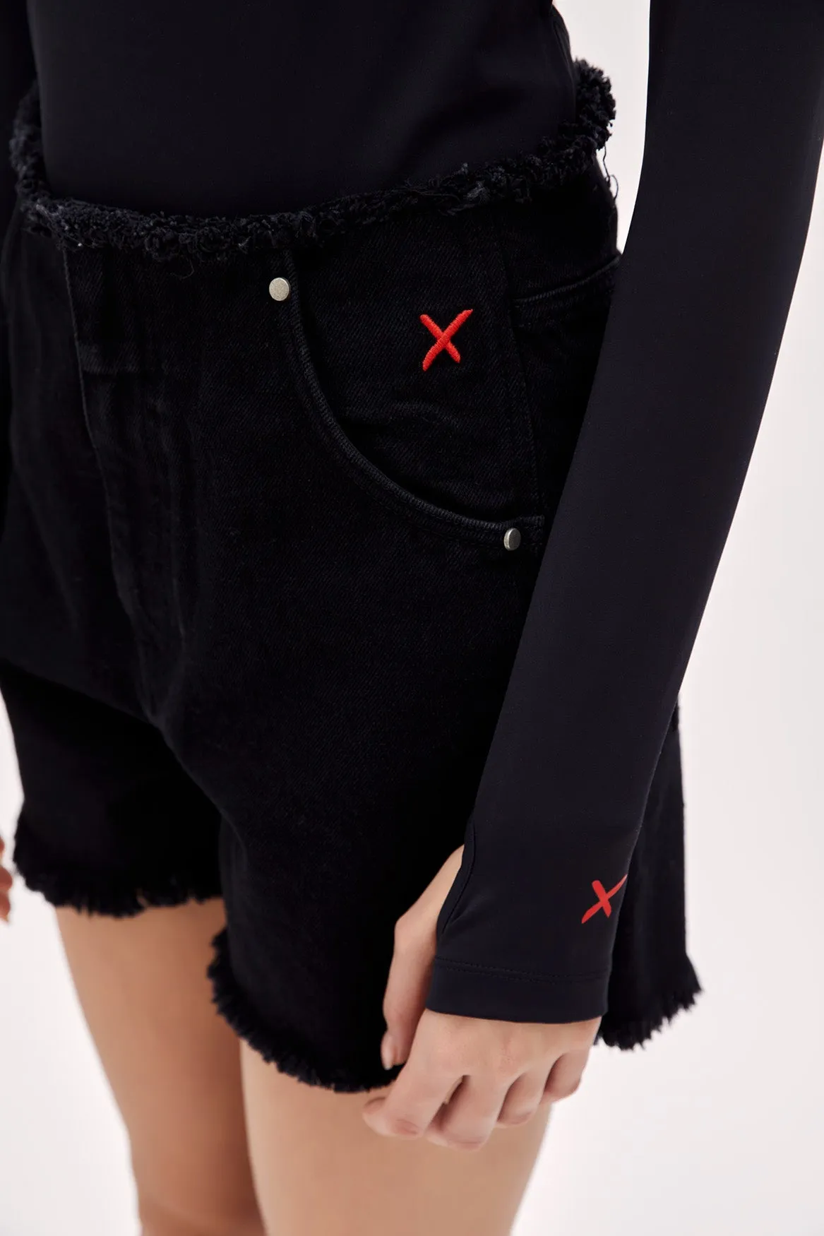 High Waist Denim Shorts - Black sold by Lord & Taylor product image thumbnail 5