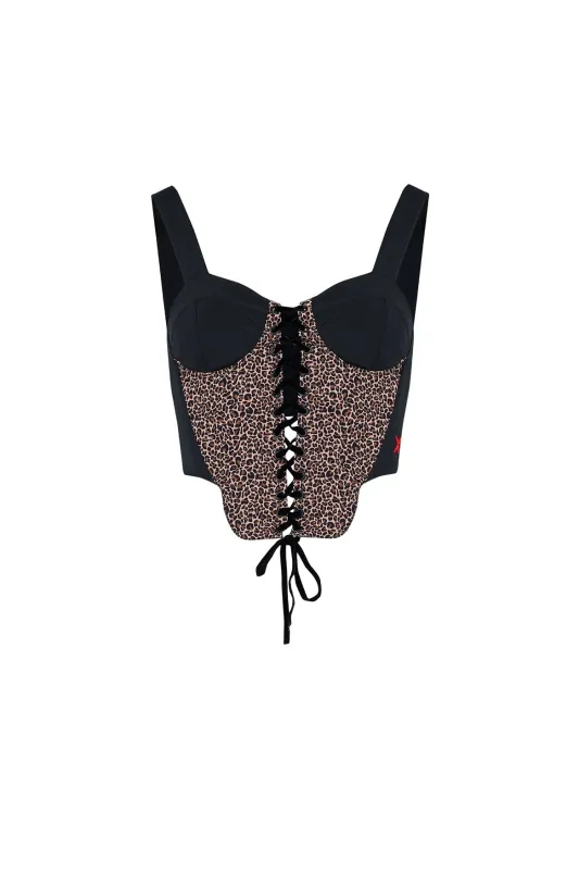 Free Heaven Leopard Corset Top sold by Lord & Taylor