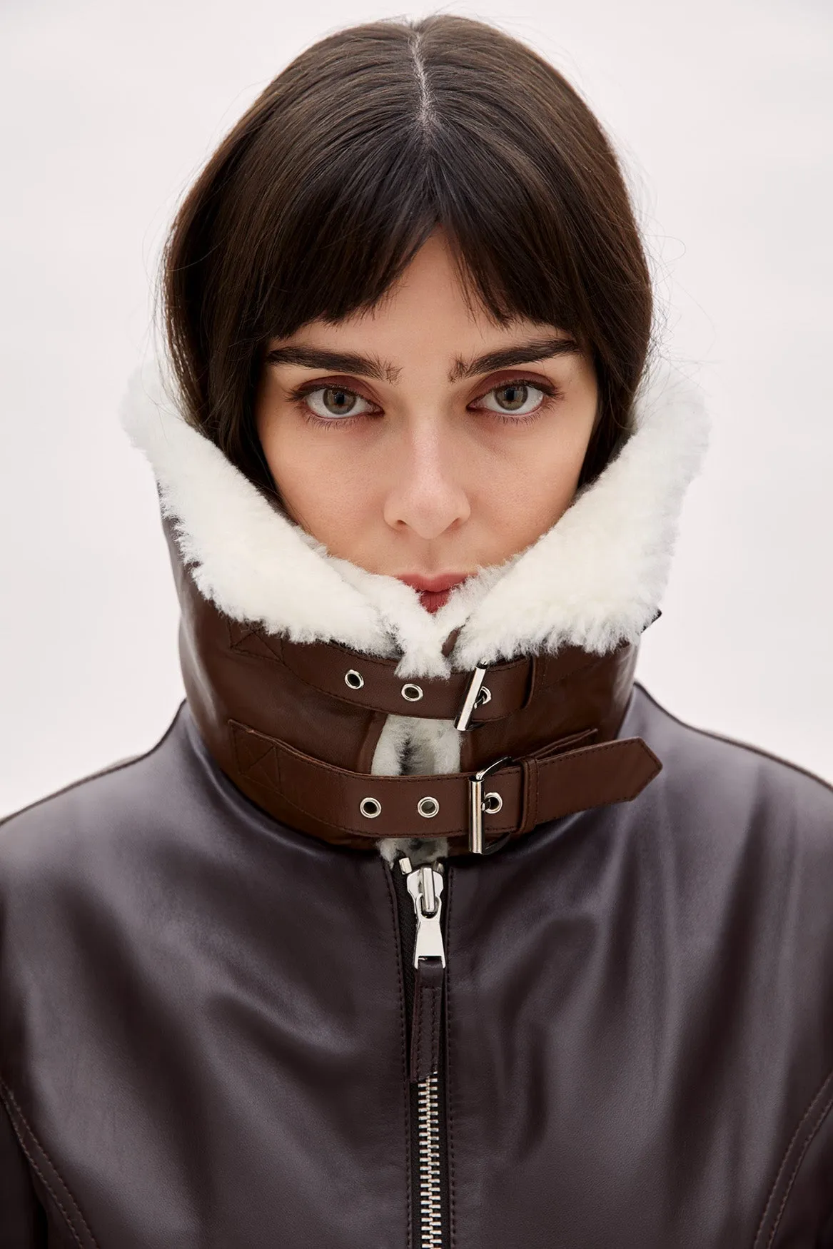 Double Collar Leather Jacket sold by Lord & Taylor product image thumbnail 5