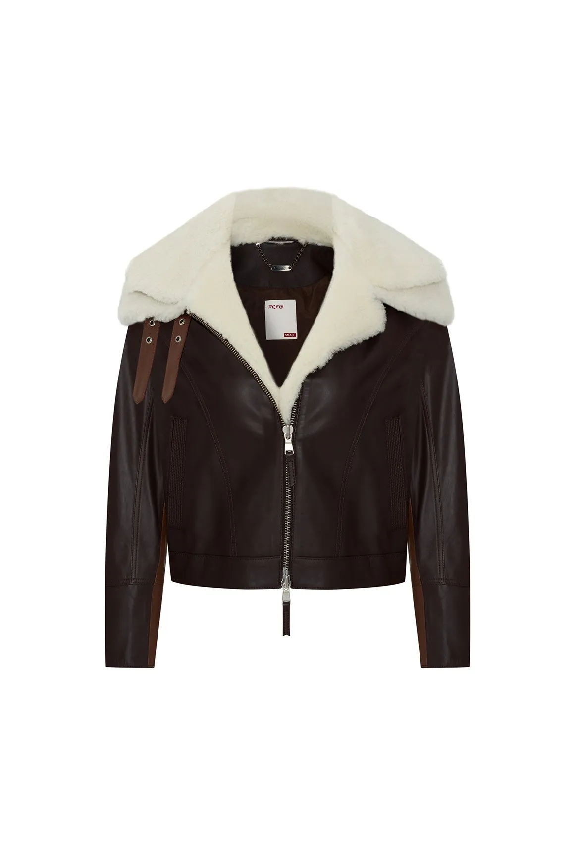 Double Collar Leather Jacket sold by Lord & Taylor