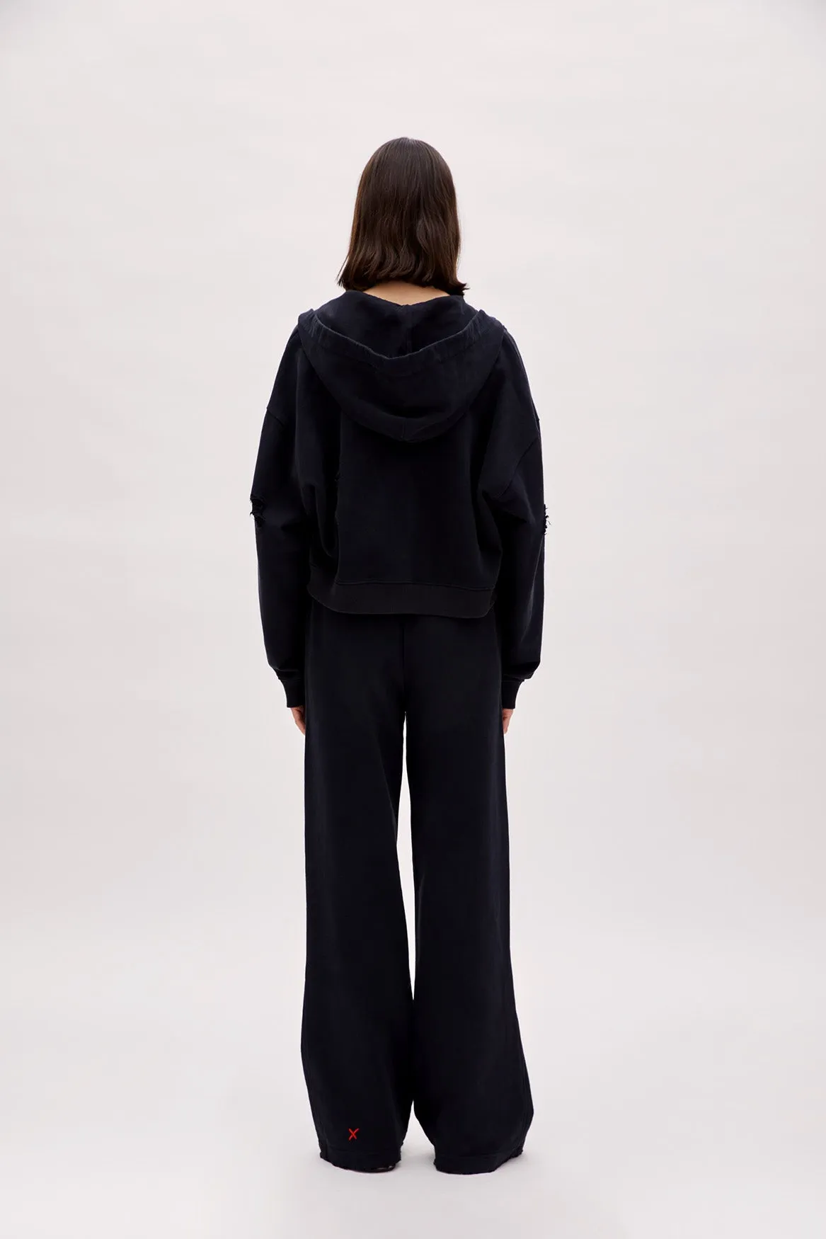 Destroyed Zip Up Hoodie - Black sold by Lord & Taylor product image thumbnail 5