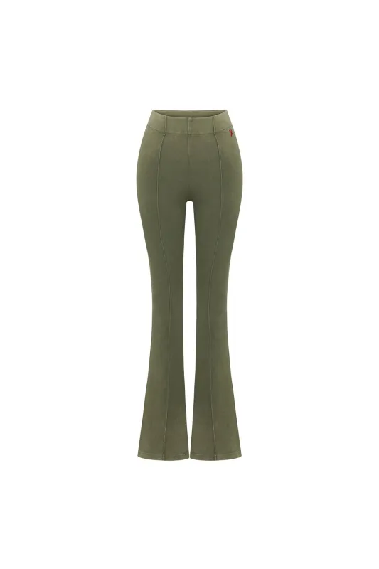 Acid Washed Flare Sweatpant - Covert Green sold by Lord & Taylor