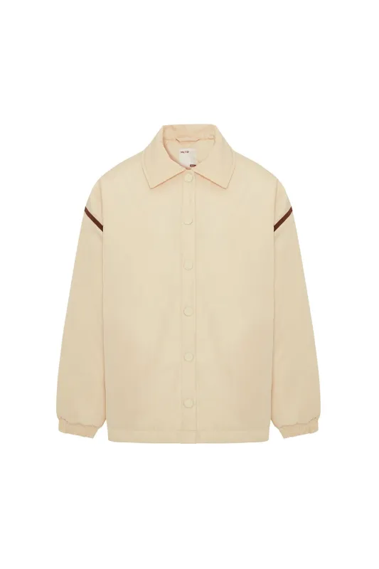 Oversized Contrast Tape Puffer Coat sold by Lord & Taylor