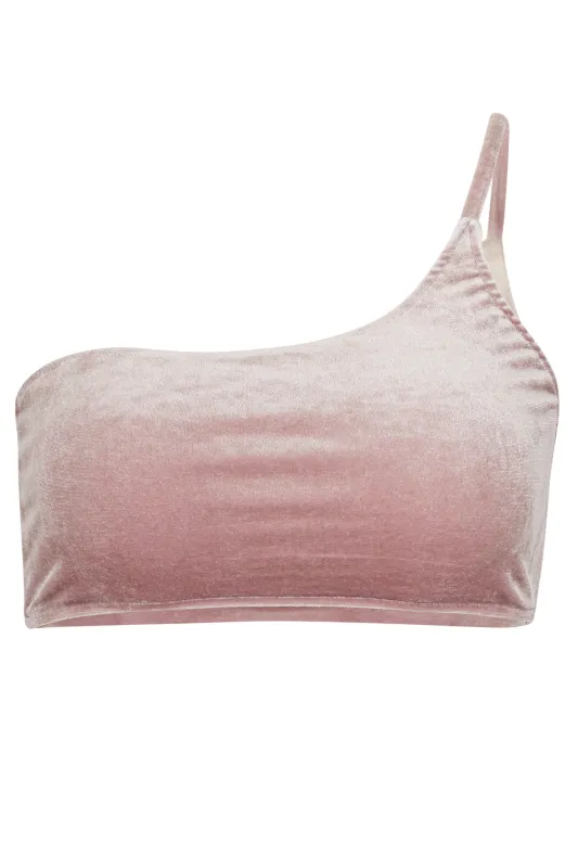 Serena Velvet One Shoulder Bikini Top sold by Lord & Taylor