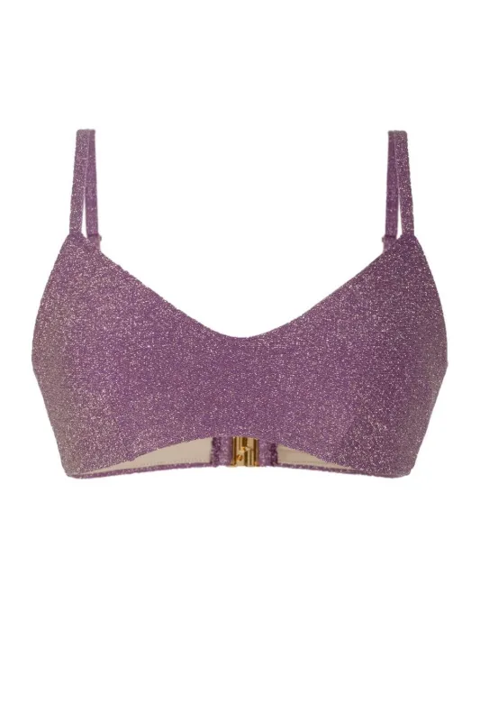 Elise Bralette Bikini Top in Glittered Lurex sold by Lord & Taylor