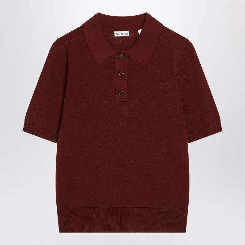 Burberry Bordeaux wool polo shirt sold by Lord & Taylor