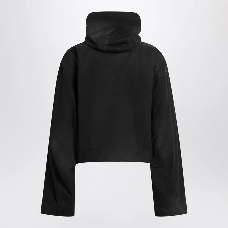 Balenciaga Cropped jacket with hood in black sold by Lord & Taylor product image thumbnail 2