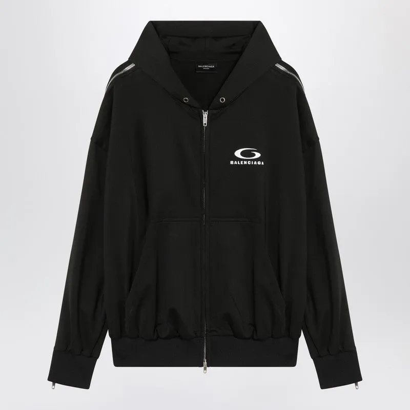 Balenciaga Black zip-up sweatshirt Loop Sports Icon sold by Lord & Taylor