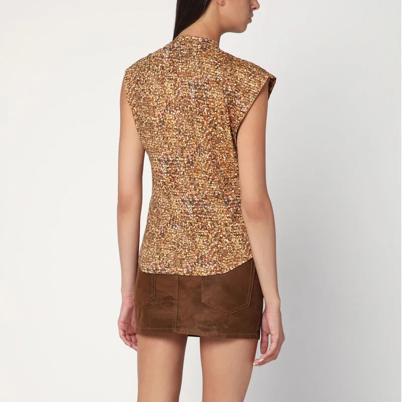 ISABEL MARANT Asymmetrical Nayda T-shirt with ochre print sold by Lord & Taylor product image thumbnail 2
