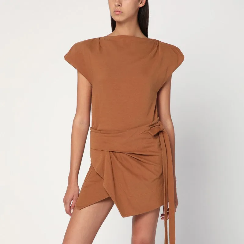ISABEL MARANT Asymmetrical Sebani T-shirt in caramel colour sold by Lord & Taylor
