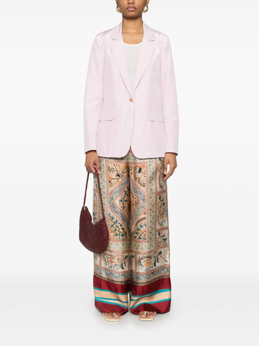 Pierre Louis Mascia Aloe silk palazzo pants sold by Lord & Taylor product image thumbnail 3