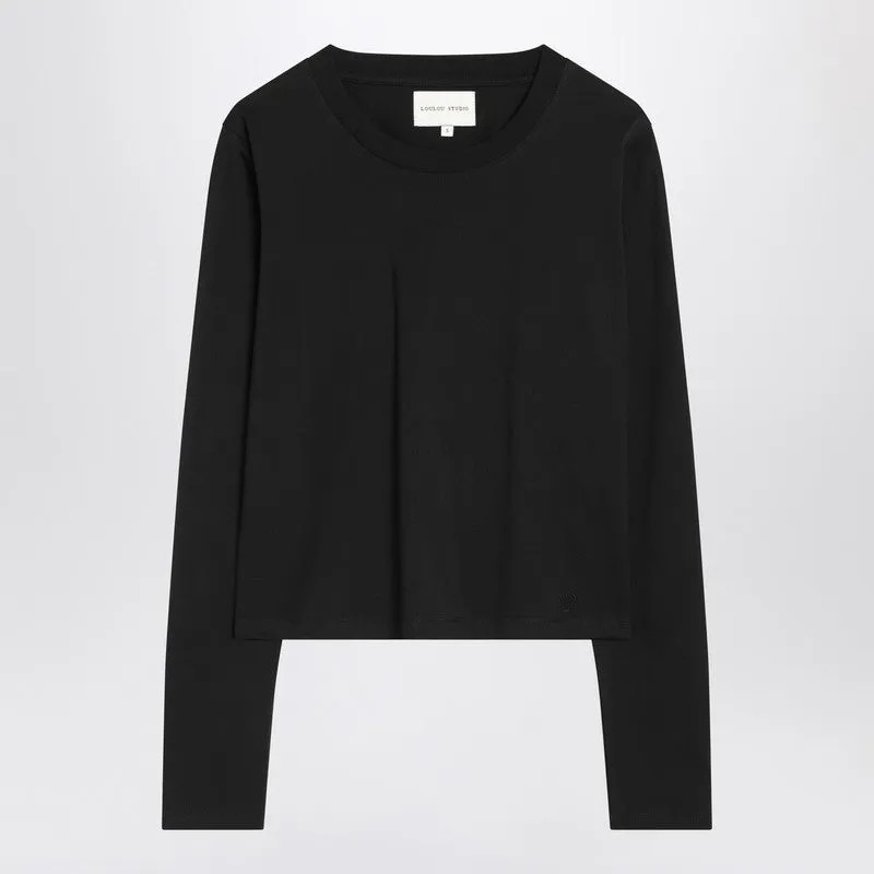 Loulou Studio Black cotton crew-neck T-shirt sold by Lord & Taylor
