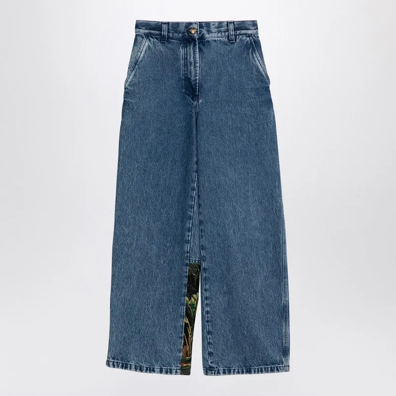 Palm Angels Baggy jeans with jungle insert sold by Lord & Taylor