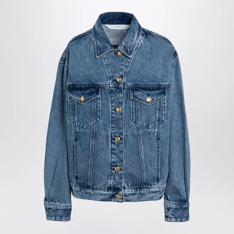 Palm Angels Denim jacket with jungle insert sold by Lord & Taylor