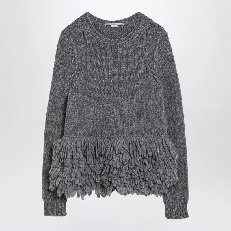 Stella McCartney Grey wool sweater with feather insert sold by Lord & Taylor
