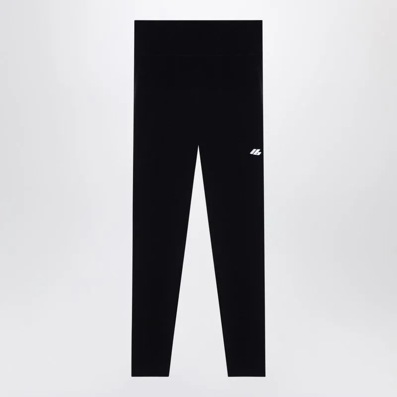 Balenciaga Black Activewear leggings in matt nylon blend sold by Lord & Taylor