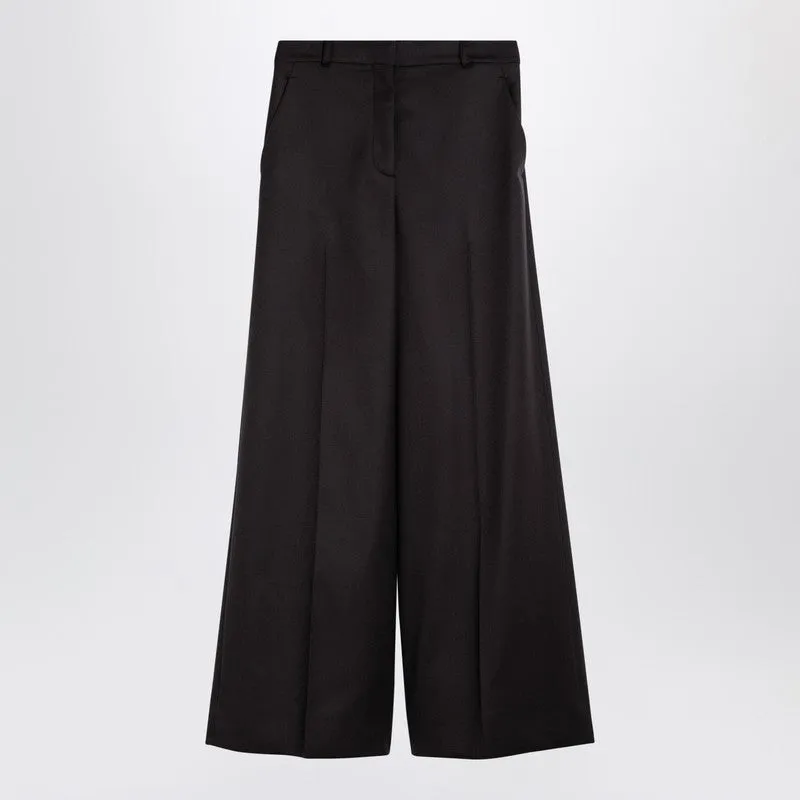Stella McCartney Dark chocolate wide leg pants in wool sold by Lord & Taylor