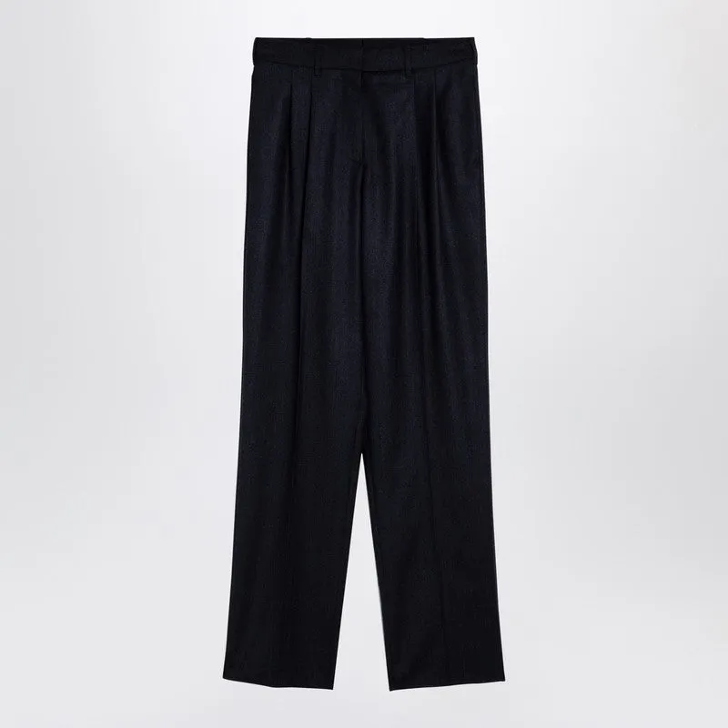 Stella McCartney Navy wool pleated trousers made by Stella McCartney
