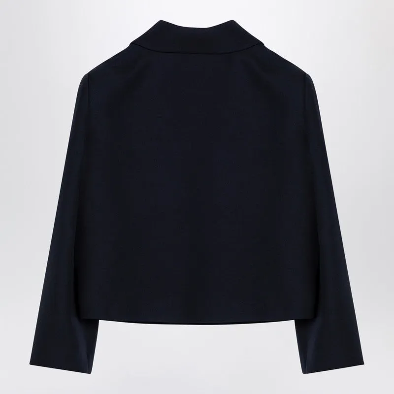 Valentino Single-breasted navy wool crop jacket sold by Lord & Taylor product image thumbnail 2